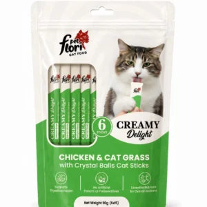 Flori Pet Creamy Delight Chicken & Cat Grass Cat Treat – 90 G