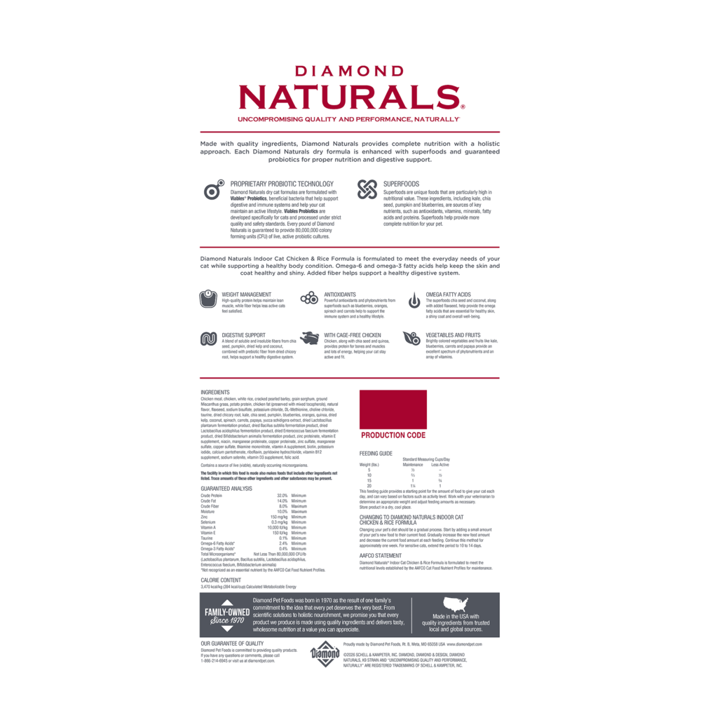Diamond Naturals Indoor Cat Food (Chicken & Rice Formula) - Image 2