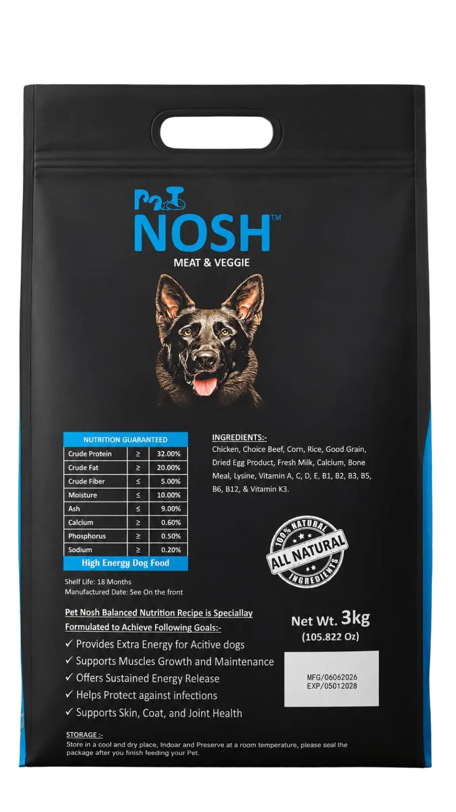 Pet Nosh™ Dog Food all Stages High Energy (Meat & Veggie) - Image 2